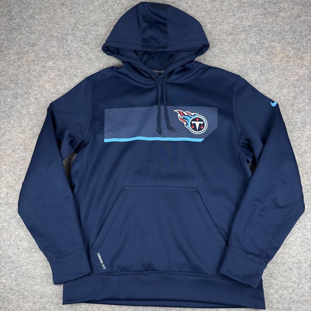 Nike Team Apparel Tennessee Titans Hoodie Pullover Therma Fit Blue Mens Medium M